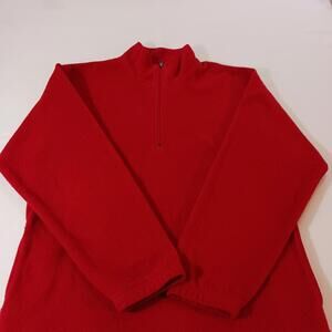 Sun River Khakis Men's 1/4 Zip Long Sleeve Pullover Red Sweatshirt Size Medium